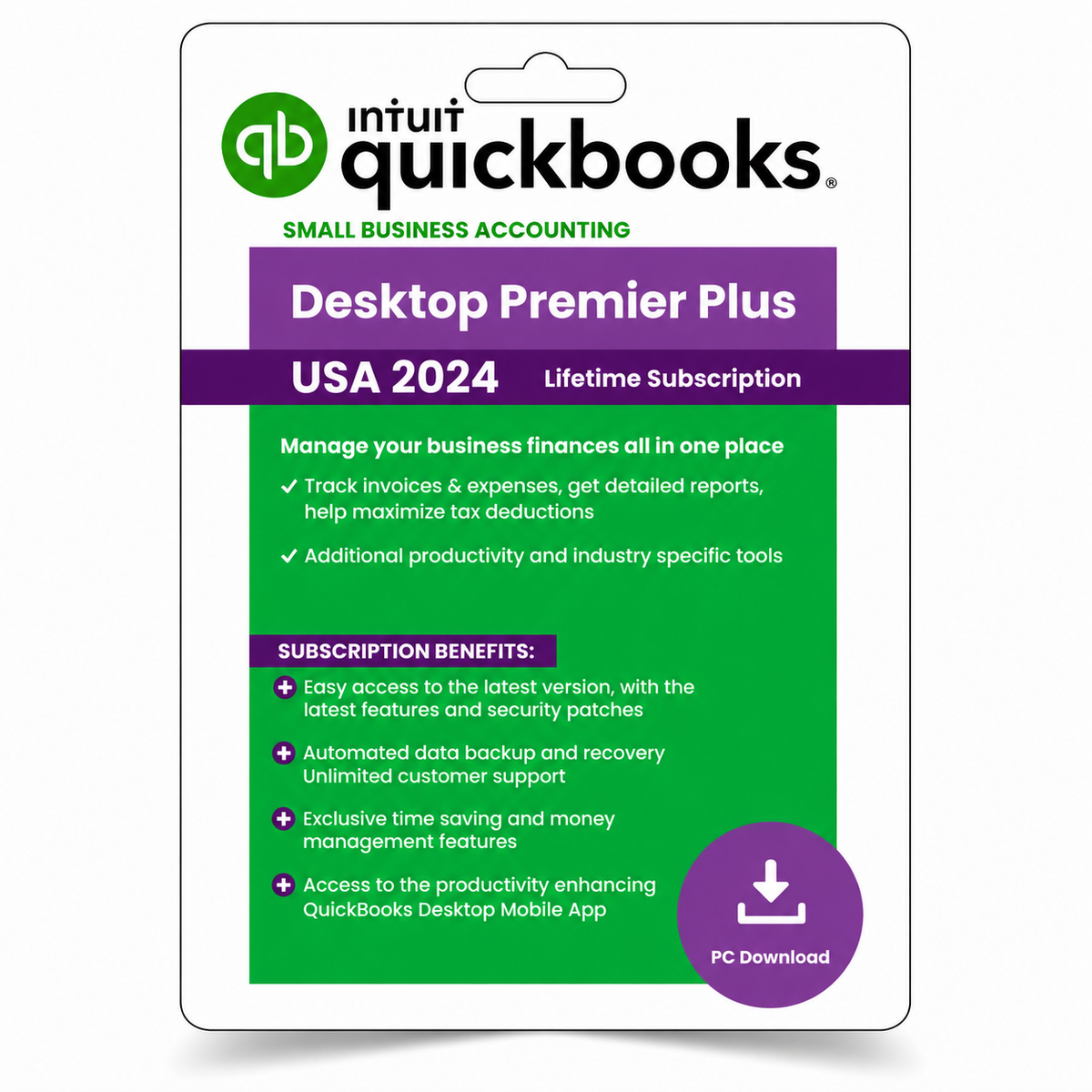 QuickBooks Desktop Premier Plus 2024 –3 users – lifetime license - not a Subscription